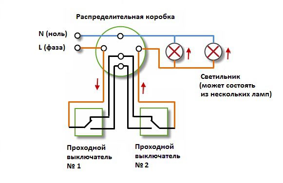 Схема подключения переключателя