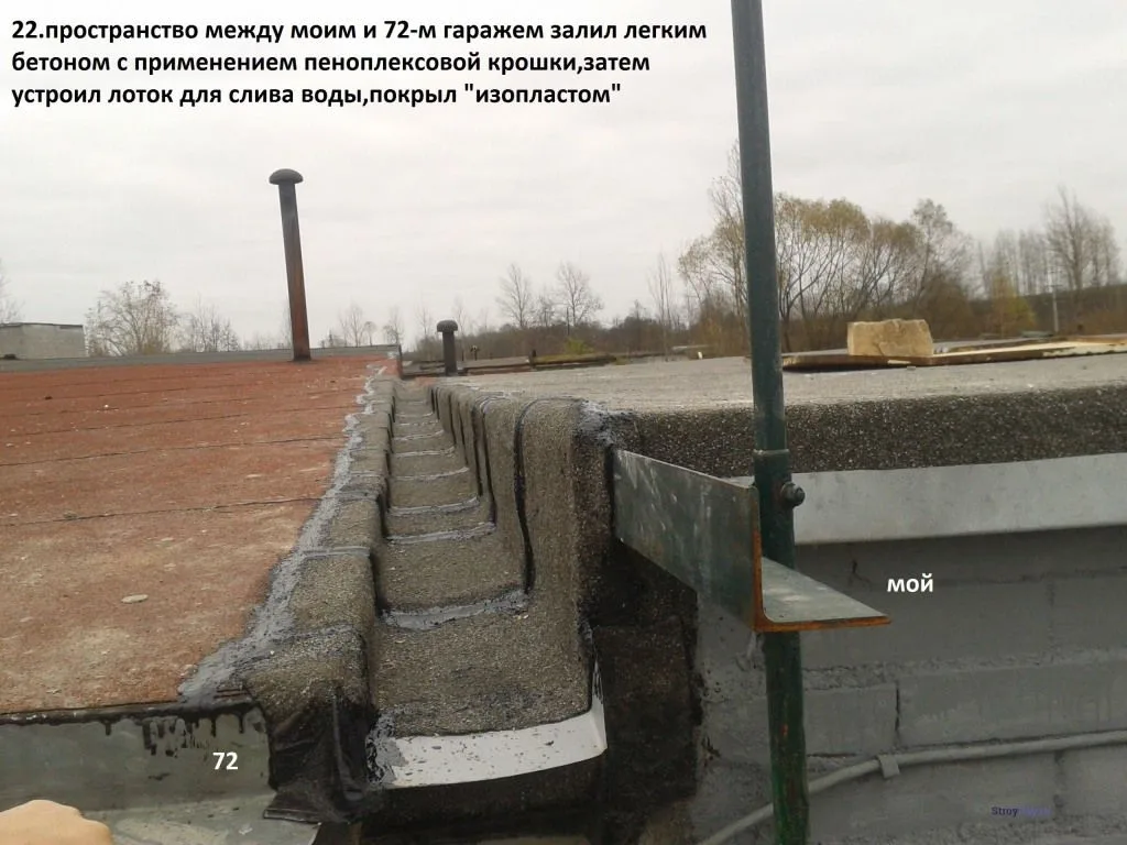 Покрываем гараж изопластом