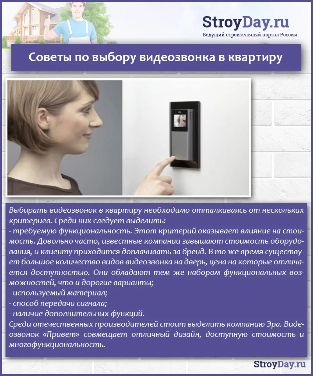 Советы по выбору видеозвонка в квартиру