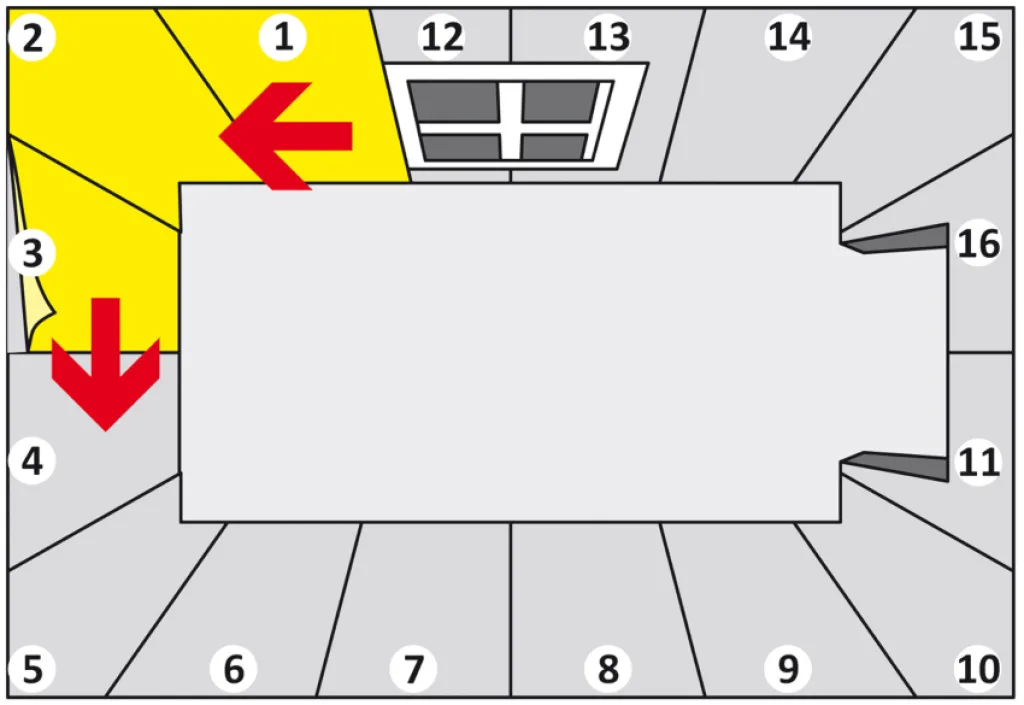 Методика отделки обоями от окна подразумевает оклеивание против часовой стрелки