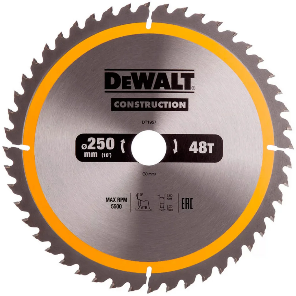 Dewalt DT1957 CONSTRUCT (250х30 мм; 48 ATB)