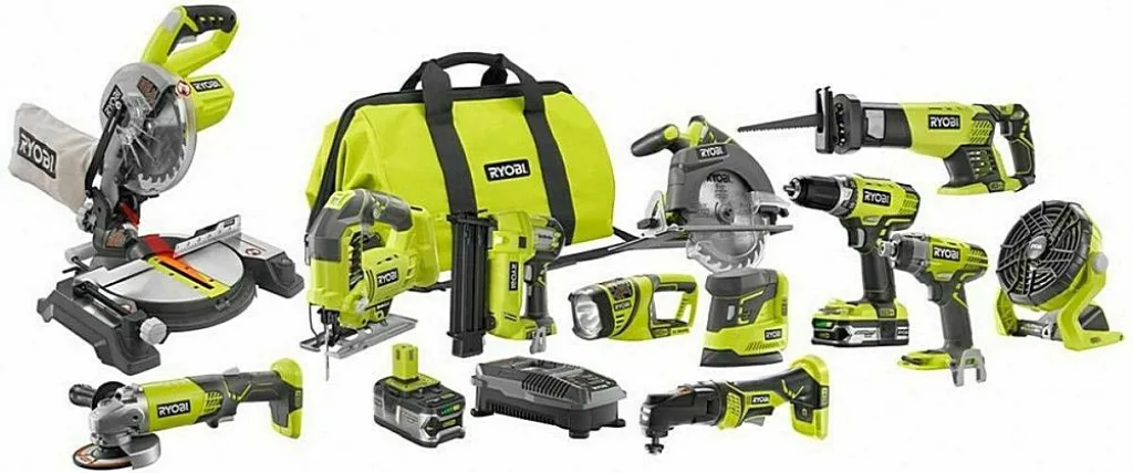 Вся эта техника марки RYOBI объединена системой «ONE +» — все инструменты работают от совершенно идентичных по выходному напряжению и присоединительному узлу аккумуляторов.
