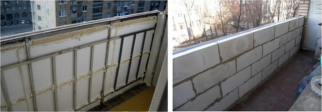 Решетчатый парапет можно использовать в качестве жесткого каркаса для последующего утепления и обшивки с обеих сторон. Или же его срезают, и возводят на этом месте ограждение из блоков или кирпича.