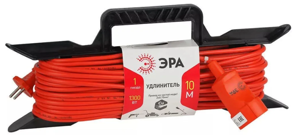 Эра 1 розетка 20м UF-1-2×0.75-20m 6А IP20 б/з