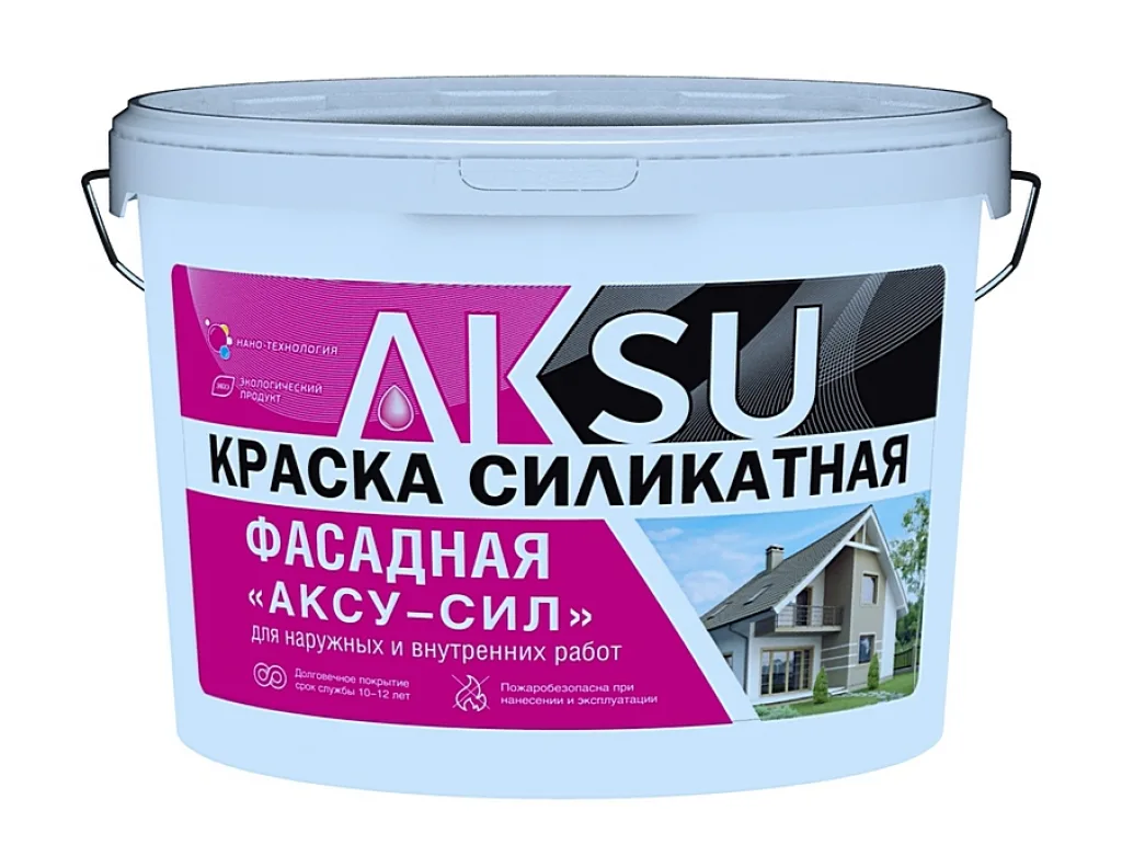 Силикатная краска – пригодная в принципе, но особой популярностью в данном приложении не пользующаяся.