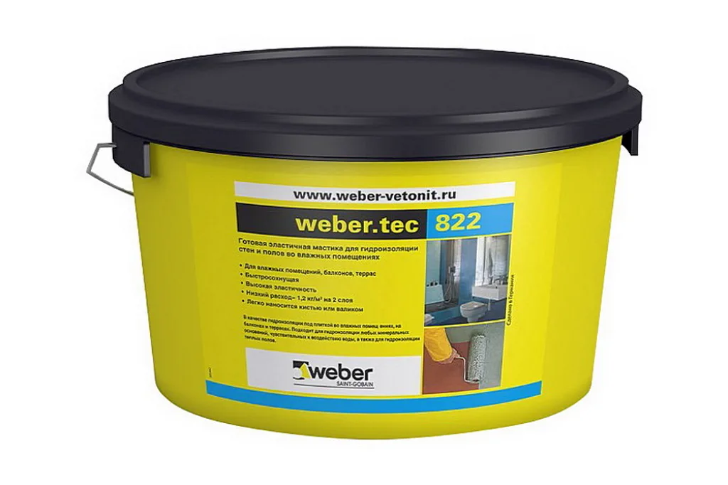 Готовая обмазочная гидроизоляция Вебер.Ветонит Weber.tec 822