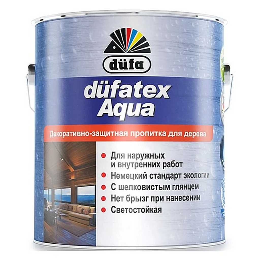 Полуглянцевая защитно-декоративная лессирующая пропитка DUFA DUFATEX AQUA