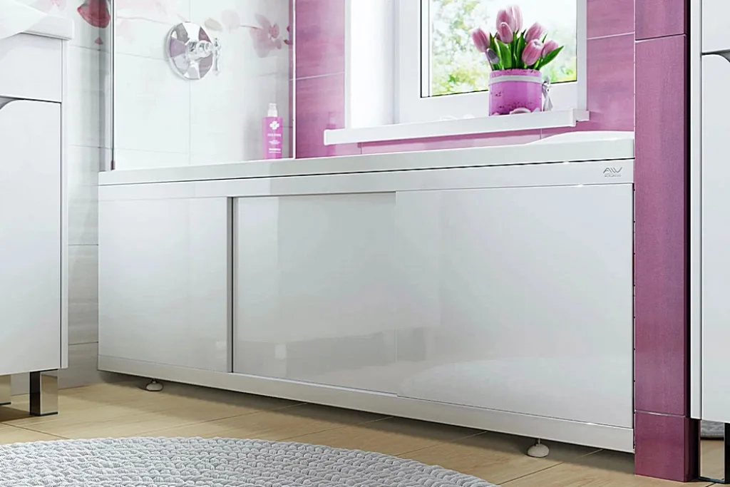 Экран для ванны ALAVANN Crystal 170 раздвижной МДФ белый