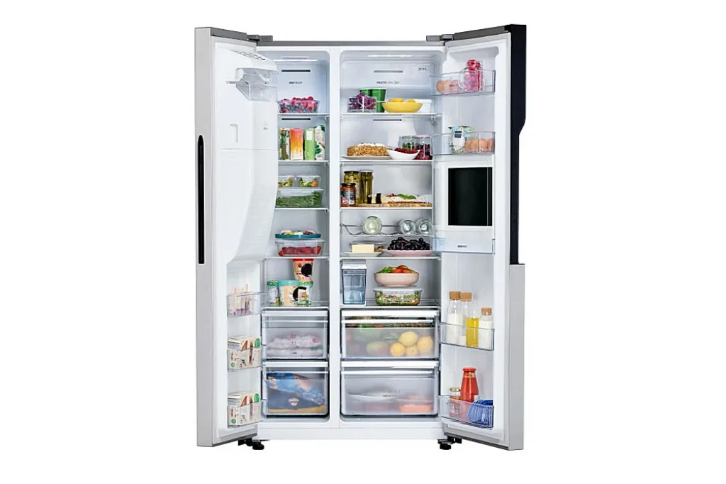 GORENJE NRS9182VXB1 – с раскрытыми дверцами камер.