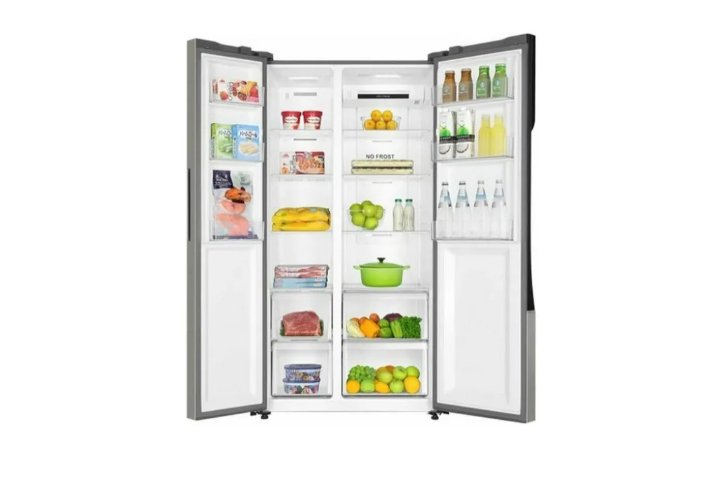 HAIER HRF-535DM7RU – с раскрытыми дверцами камер.