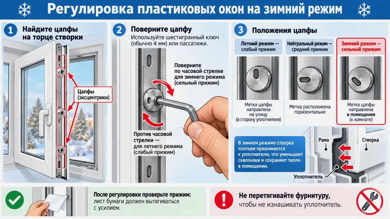 Переводим пластиковые окна в зимний режим: когда регулировка уберет сквозняк, а когда повредит уплотнитель