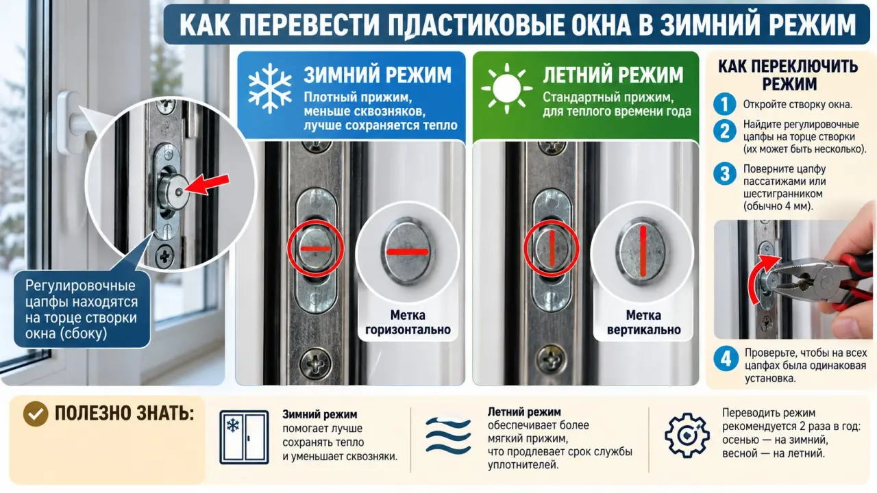 Как перевести пластиковые окна в зимний режим: когда регулировка уберет сквозняк, а когда повредит уплотнитель