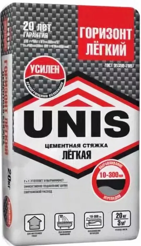 Сухая строительная смесь «UNIS Горизонт Легкий» — стяжка с очень широким диапазоном применения
