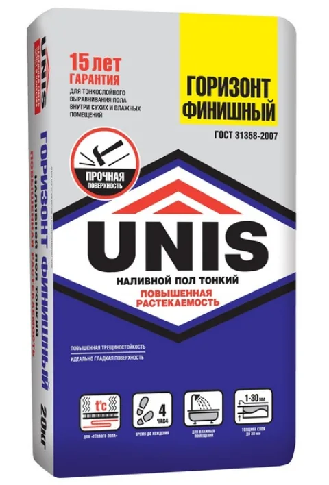 «Unis Горизонт Финишный» — отличное решение для идеального тонкослойного выравнивания поверхности пола