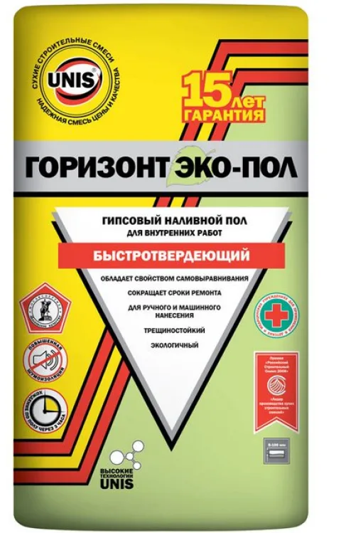 «Unis Горизонт Эко-Пол» — наливной состав на гипсовой основе