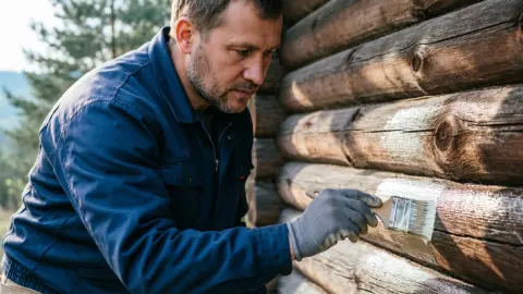 Деревянный дом почернел от времени и осадков: дешевое средство из хозмагазина вернет брёвнам цвет свежего дерева