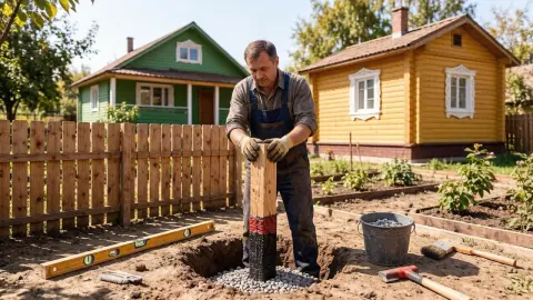 Как установить деревянный столб, чтобы он не сгнил: 4 шага – и он простоит десятки лет