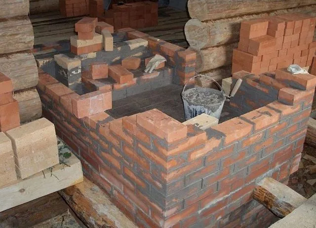 Перевязка углов при кладке печки