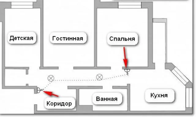 Установка проходных выключателей