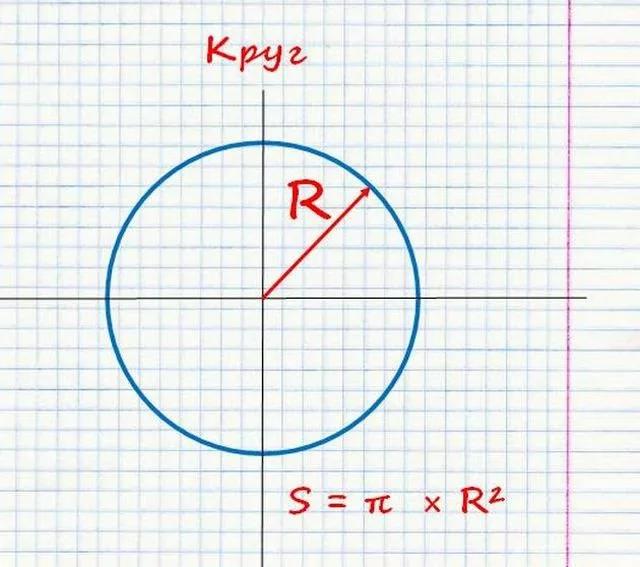 Площадь круга - нужен только радиус