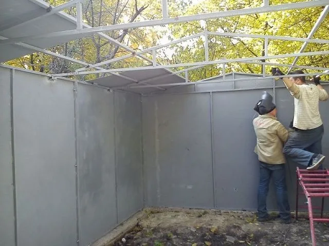 Монтаж стен с помощью электросварки