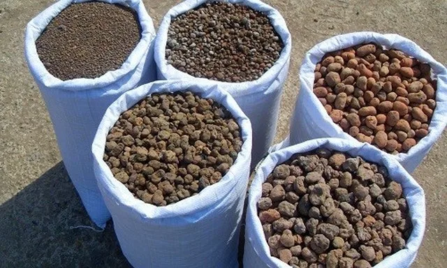Различные фракции керамзита