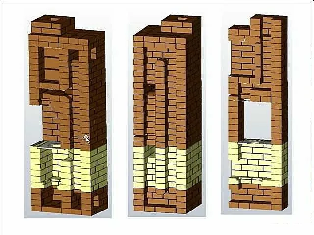 Схема печи Проскурина с разрезами