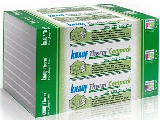 Очень широкой популярностью пользуются утеплительные плиты «Knauf Therm Compack» — за удобство работы с ними именно в частном строительстве