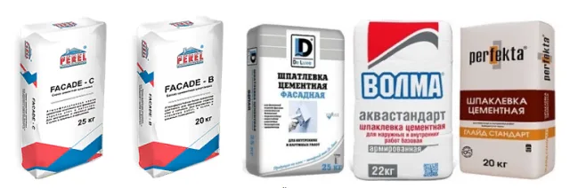 Примеры шпаклевок на цементной основе