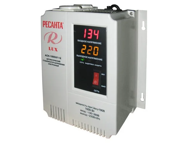 Стабилизатор напряжения «Ресанта АСН-1000 Н/1-Ц Lux» в настенном исполнении