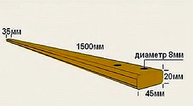 Рекомендуемые размеры черенка для плоскореза.