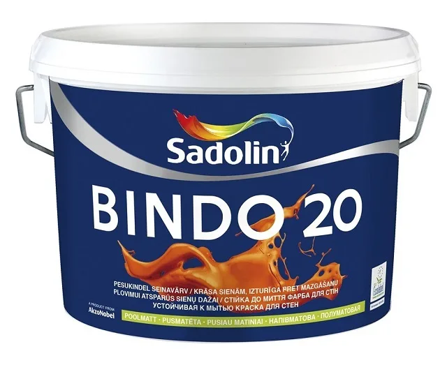 Водоэмульсионная краска для стен «Sadolin», устойчивая к влажным уборкам