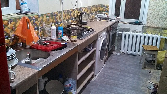 И вот как эта конструкция выглядела уже ближе к окончанию ремонта.