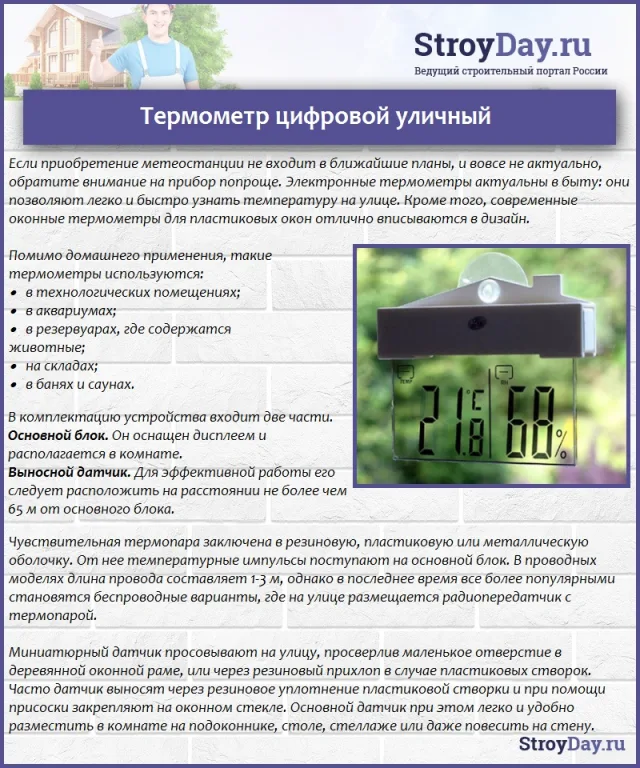 Термометр цифровой уличный