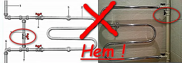 Не верьте ни предлагаемым схемам, ни фотографиям готовых работ! Запомните категоричное правило – на байпасе кранов быть не может!