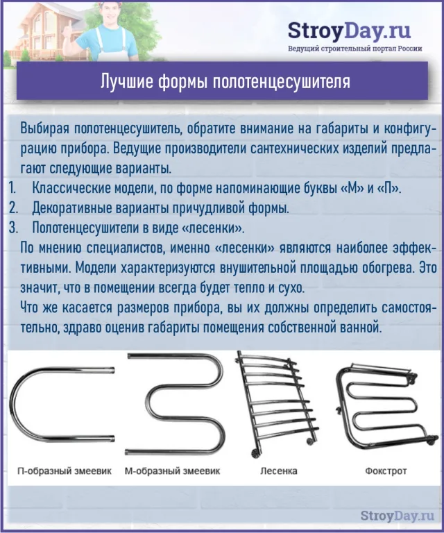 Какая форма полотенцесушителя лучше