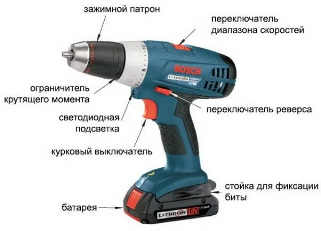 Устройство шуруповерта