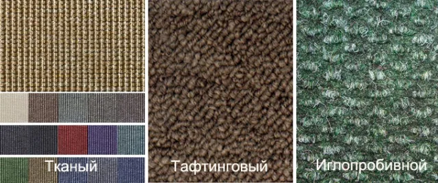 Основные типы ковролина