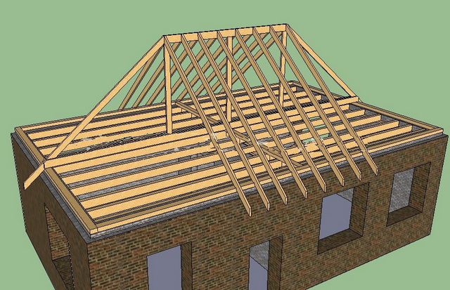 как сделать крышу вальмовую