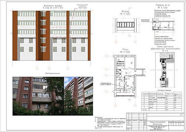 Проект остекления балкона, который еще предстоит завизировать в нескольких организациях.