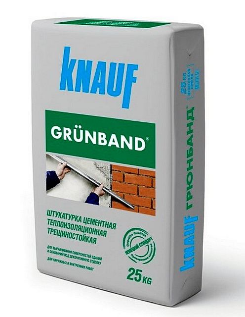 Упаковка теплой штукатурки с пенополистирольным наполнением «Knauf Grűnband»