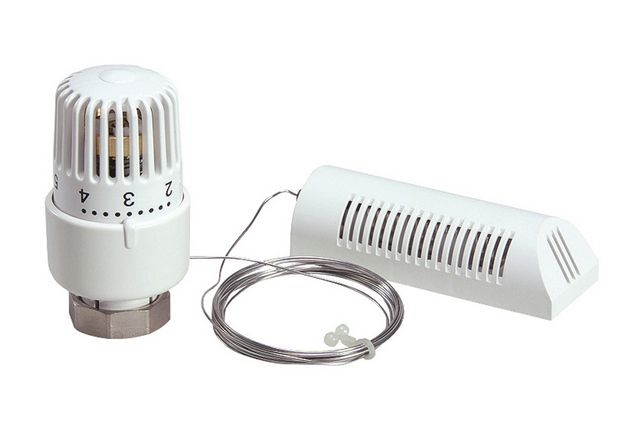 На иллюстрации – термоголовка, укомплектованная выносным сильфонным датчиком температуры.