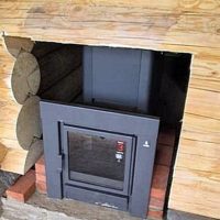 Установка печи в бане с выносной топкой