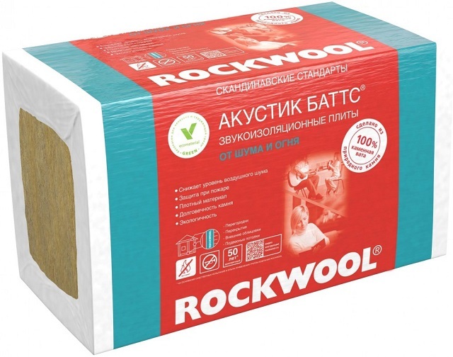 Плиты из базальтового волокна «RockWool Acoustic Butts» — разработаны специально для звукоизоляционного применения. Но вместе с тем являются и весьма эффективным утеплителем.