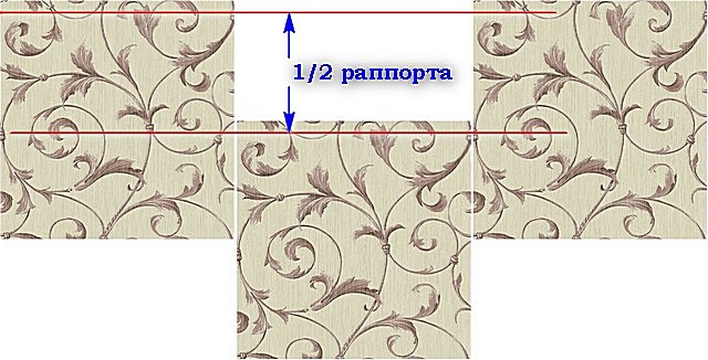 Рисунок с «диагональным» расположением, требующий смещения полотен при совмещении деталей