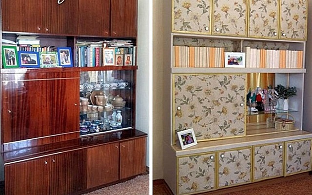 Как обновить старую мебельную стенку своими руками советы мастеров и варианты представленные на фото до и после