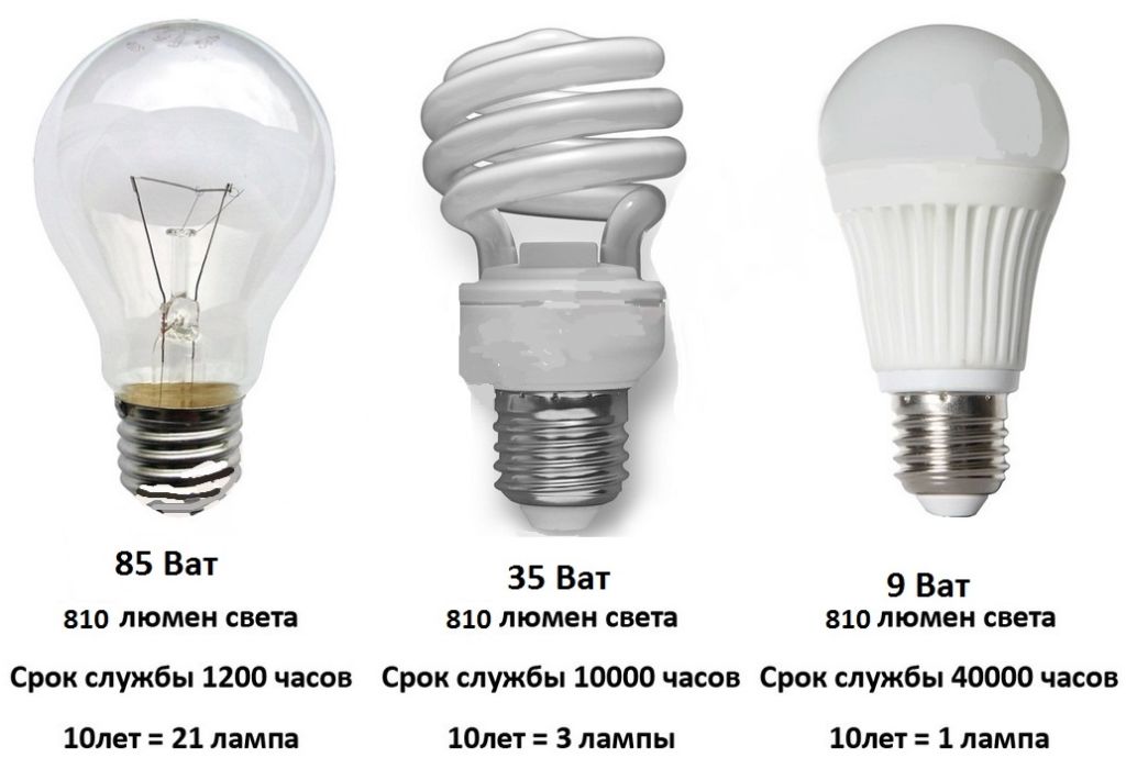 Основные виды ламп для дома