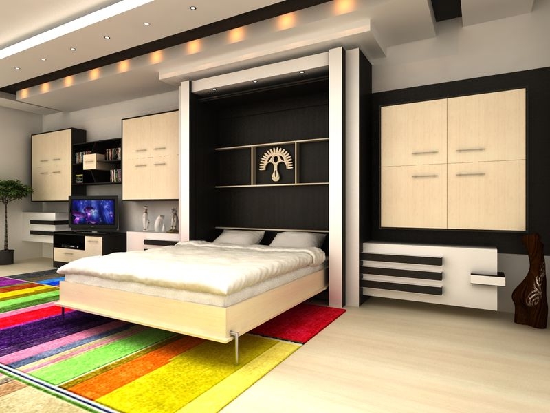 Такая кровать отлично подойдет для маленькой квартиры