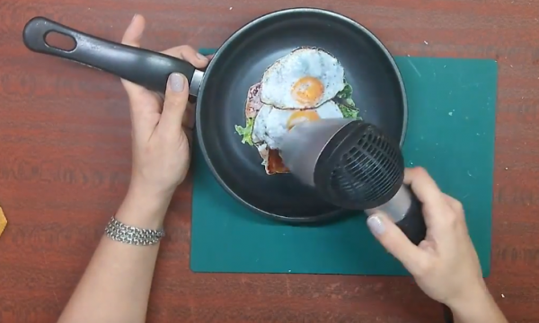 Подсушите с помощью фена