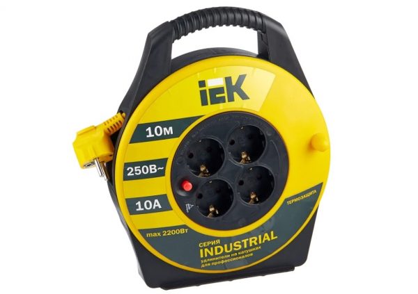 IEK 4 розетки 10м УК10 Industrial 10А IP20 с/з